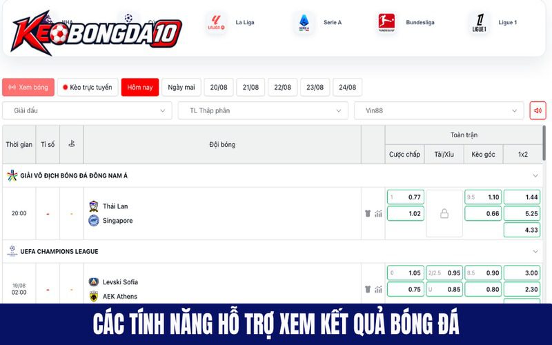 Những tính năng bổ trợ xem kqbd hữu ích cho người hâm mộ