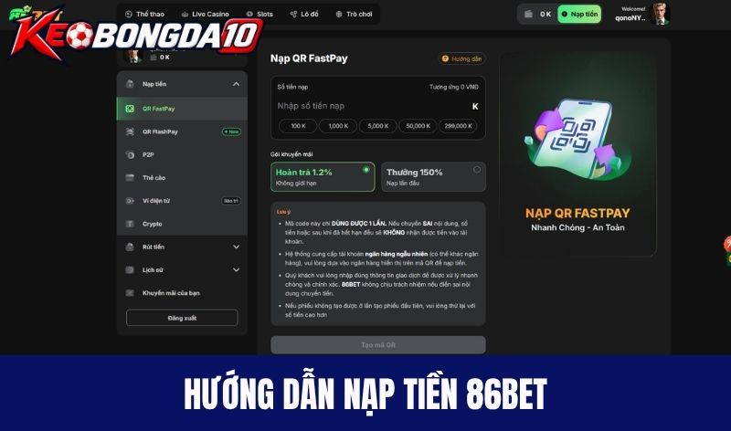 nap tien 86bet Nạp tiền 86Bet siêu đơn giản
