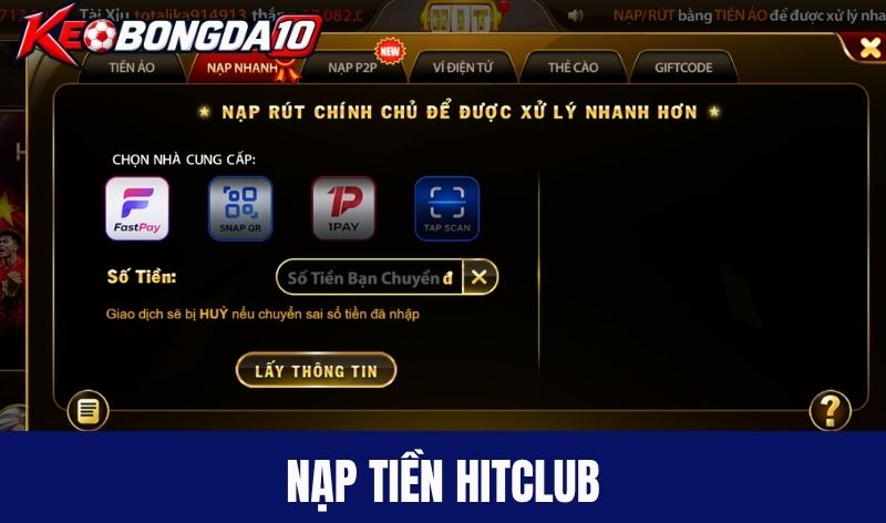 nap tien hitclub 4 bước trải nghiệm Hitclub cho bạn mới