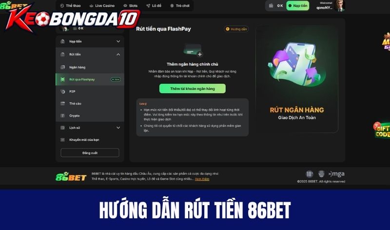 rut tien 86bet Rút tiền 86Bet chuẩn nhất